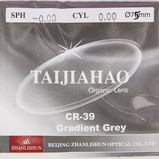 Линза сферическая градиент TAIJIAHAO Organic Lens CR-39 Gradient Gray 